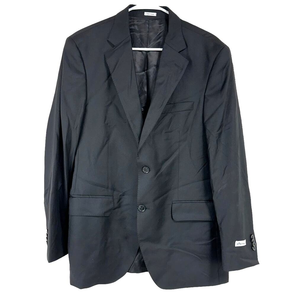 Peter Millar NWT Flynn Classic Fit Wool Blazer Black Men's Size 42R 2 Button